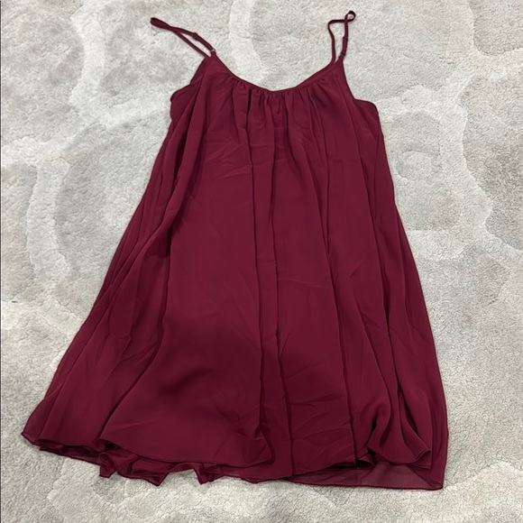 Express Red Spaghetti Strap Babydoll Mini Dress - Picture 4 of 5